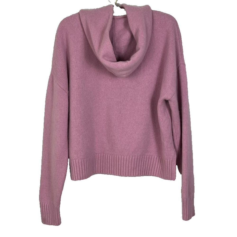 Greyson Hoodie Sweater Women's Large Pink Wool Cashmere Blend Pullover